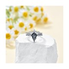 Black Rutilated Quartz Ring Set S925 10k 14k 18k Gold Salt And Pepper Diamond   