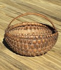 Small Antique Splint Oak Gathering Basket 