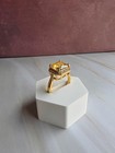 14k Yellow Gold Natural Citrine Ring Vintage Birthday Gifts For Women 