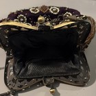 Art Deco Beaded Evening Bag Purse Purple Gold White Blue Metal Frame Formal