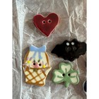 Vtg Albe Creations Porcelain Holiday Buttons Multicolor Hand-made 6pc Set New 