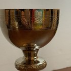 Silver Etched Chalice Sudbury Brass 8 Inch Tall
