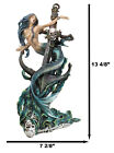 Siren Mermaid Holding Ship Anchor With Skulls On Ocean Waves Home Decor Figurine