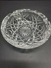 Vintage Heavy Lead Crystal Cut Clear Glass Cigar Cigarette Ashtray Barware 6 