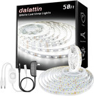 White Led Strip Light 50ft  2x25ft  Dimmable Bright 12v Led Light Strip 6500k
