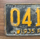 Nice 1935 Pennsylvania Automobile Car License Plate