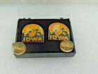 Vintage Ncaa Iowa Hawkeyes Collectors Pins With Case From 1987 Set Of 2  Rare