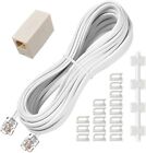 Phone Extension Cord 25 Ft Telephone Cable With Standard Rj11 Plug   Couplers