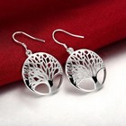 925 Sterling Silver Round Leaf Jewelry Set Earrings Necklace For Women Gift