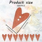 100 Pcs Heart Buttons For Crafts Heart Wooden Buttons Vintage Decorative