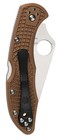 Spyderco Delica 4 Lightweight Brown Frn Flat Ground Plainedge Folding Knife
