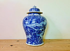 Chinese Blue And White Porcelain Temple Jars With Phoenix