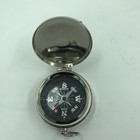 Nautical Chrome Finish Compass W  Lid  Vintage Antique Mini Pocket Style Pendant