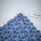 Eton Pocket Square Mens One Size White Blue Floral Silk Business Formal Nwt