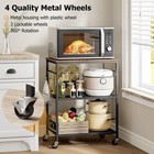 3-tier Rolling Kitchen Microwave Cart  Kitchen Utility Cart On Lockable Wheel   