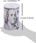 2x Tin Money Saving Piggy Bank With Ben Franklin  100 Bill Money Coin Saver 6  