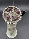 Vintage Antique Hatpins Lot With Vase Holder 