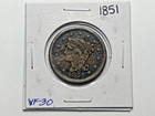 1851 Braided Hair Large Cent - Better Condition - Great Value  Nice Coin 