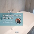 Bath Tub Stopper Bathroom Drain Pop Up Universal Kit Ez Install Chrome Plated