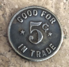 Vintage Brass Trade Token   D A Paterson  Good For 5 Cents In Trade
