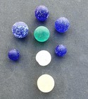 Genuine Surf-tumbled Seaglass 6 Marbles 2 Beads Jq Frosted Beautiful 