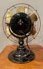 Circa 1917 Emerson 19666 Stationary Fan With Six Brass Blade   Brass Cage  2 