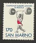 Travelstamps  1980 San Marino Stamps Scott  993 Junior Weightlifting Mint Mnh Og