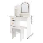 Vanity Desk Makeup Dressing Table Set W  4 Drawers Sliding Mirror And Led Lights