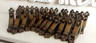 26 Solid Antique Brass Stair Rod Brackets clips  Hunter   Hyland  h h  London 
