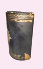 Antique Black Gold Gilded Decorative Bookend Vintage Academia Leather
