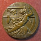Art Deco Bronze Medal Liberation Of Cherbourg  By Pierre Turin  68 Mm  With Case