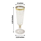 12 Clear 6 Oz Glittered Plastic Flutes Champagne Glasses Silver Rim Party Events