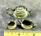 Vintage 1955 Miniature Sterling Silver Tea Set Dollhouse A  Martson - Hallmarks