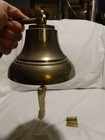 Nautical Hanging Door Bell Antique Brass Ship 6  Bell With Wall Mounted Bracket-
