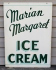 Vintage Marian Margaret Painted Metal Ice Cream Sign Advertising Gas Oil Store