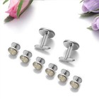 8pcs Mens Cufflinks Set Creative Clock Pattern Cufflinks Tuxedo Shirt Cufflin   