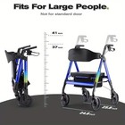 Oasisspace Heavy Duty Rollator Walker - Bariatric Walker W Large Seat 500 Lbs