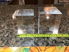 Vintage Pair Clear Acrylic Lucite Square Cube Display Base Block Brick 4    X 3 5   