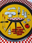 Vtg Mid Century Modern 1950s Metal Serving Tray Bbq Grill 19  Retro Decor Stoyke