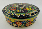 England Daher Embossed Tin Trinket Storage Decor Container Floral 8  Vintage 