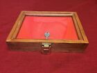 Cherry Wood Display Case 7 1 2 X 9 1 2 X 2 For Arrowheads Knives Collectibles