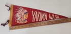 Vintage Red Yakima  Washington Souvenir Native American Chief Felt Pennant