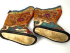 Antique  Chinese Silk Hand Embroidered  Childrens Boots