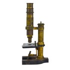 Small Antique Brass Microscope Single Lens  Cast Iron Base    20  Off Sale
