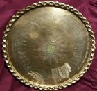 Vintage Mid Century 1950   s Rare Moroccan Brass Indian Table Top Pie Crust Edge