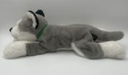 Fao Schwarz Plush Wolf Husky Dog Gray White Stuffed Animal 19    Blue Eyes Soft