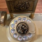 Ornate Gold And Ivory Rotary Dial Corded Telephone Vintage Decorative