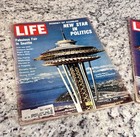 2 Vintage 1962 Life Magazines Seattle Worlds Fair Space Needle Monorail Complete