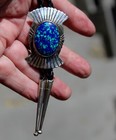 Stunning Handmade Southwestern Solid Sterling Silver   Azurite Stone Bolo Tie