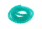 4mm Frosted Sea Glass Round   Rocaille Beads Matte - Sea Green 15 